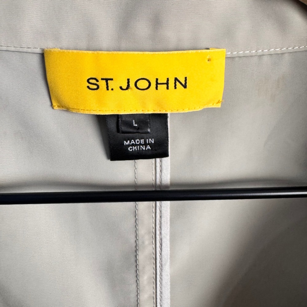 St John Sport Womens Beige Utility Field Jacket Tan Cargo Pockets Size Large - Picture 9 of 10